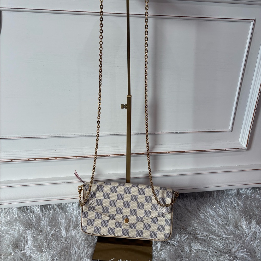Louis Vuitton pochette felicie in the Damier azur canvas - Picture 4 of 13